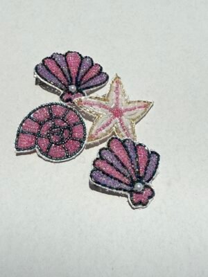 Seashell tiny hair clips